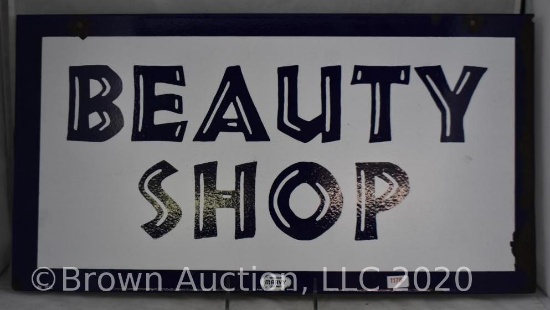 DS porcelain "Beauty Shop" sign