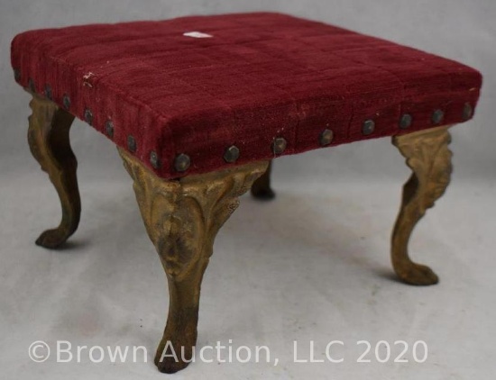 9" sq. dia. Footstool with Cast Iron legs