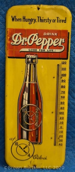 When Hungry-Thirsty or Tired Dr Pepper advertising thermometer