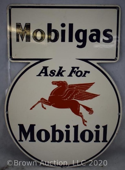 SST diecut sign - Mobilgas Ask for Mobiloil with pegasus