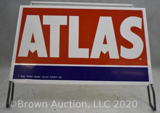Atlas metal tire stand sign