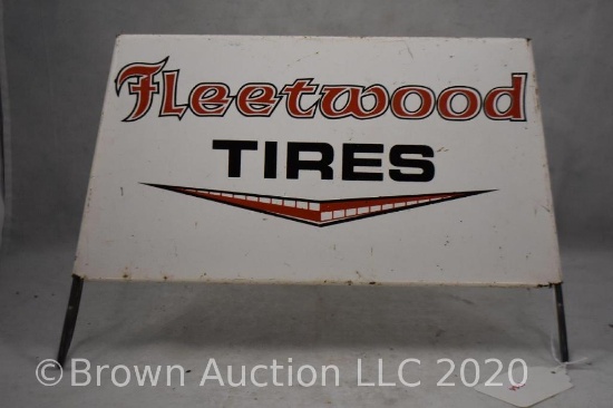 Fleetwood Tires metal tire stand sign