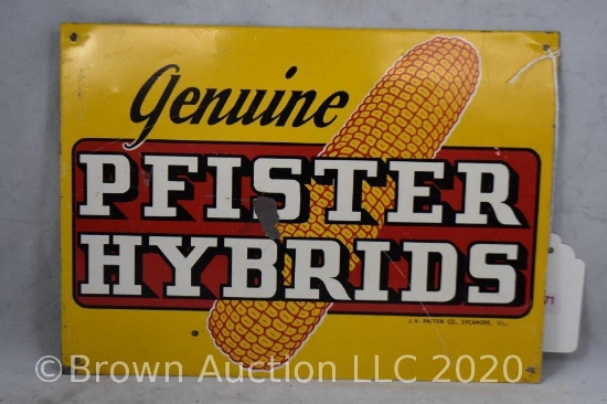 SS metal Genuine Pfister Hybrids advertising sign