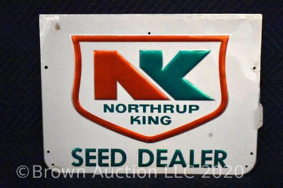 SS metal "Nothrup King Seed Dealer" embossed sign