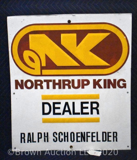 DS metal "Northrup King" embossed sign with dealer name