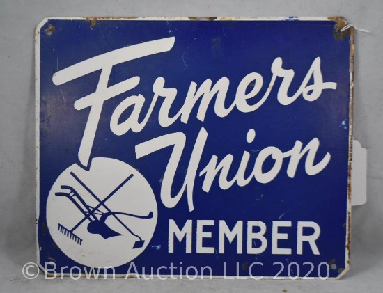 SS metal "Famers Union Member" sign