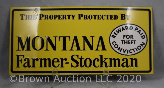 SS metal "This Property potected by Montana Farmer-Stockman" sign