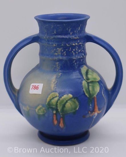 Roseville Fuschia 891-6" vase, blue