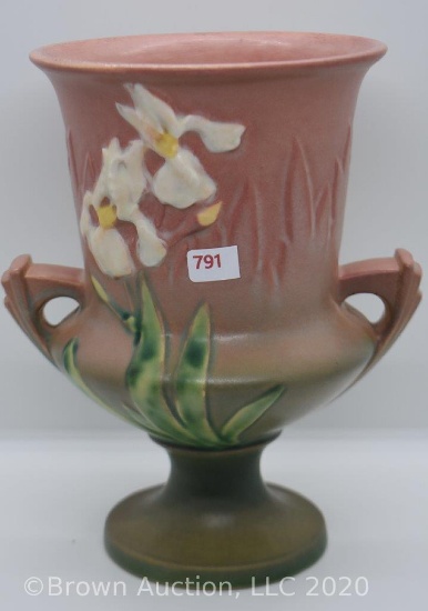 Roseville Iris 923-8" vase, pink