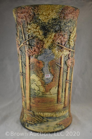 Weller Forest 20" umbrella stand- fantastic piece, even has artist finger prints under the glaze