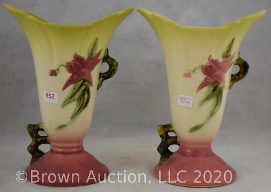 Pr. Woodland W8-7.5" vases, glossy