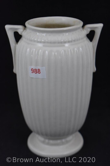 Roseville Ivory II 6" (Valpato) vase, white