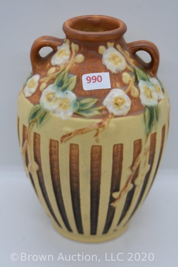 Roseville Cherry Blossom 623-7" vase, brown