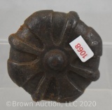Crown Briscoe threaded hubcap, cast brass