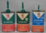 (3) Singer Sewing Machine oil cans