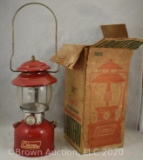 Coleman 200A195 red lantern, original box