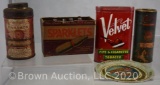 (3) Old tins; Sparklets bulb original box; Universal Stoves and Ranges tip tray