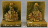 Pr. Roseville Peony #11 bookends, yellow