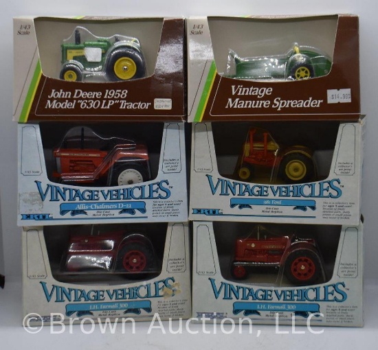 (6) die-cast Tractors and Implements, all 1:43 scale