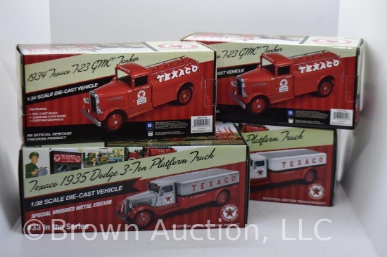 (4) die-cast Texaco models, 1:38 and 1:34 scale