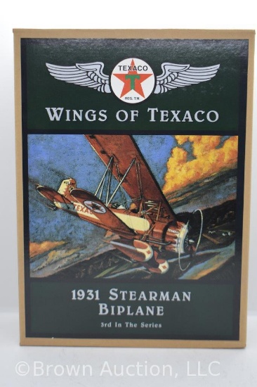 "Wings of Texaco" die-cast coin bank - 1931 Stearman Biplane