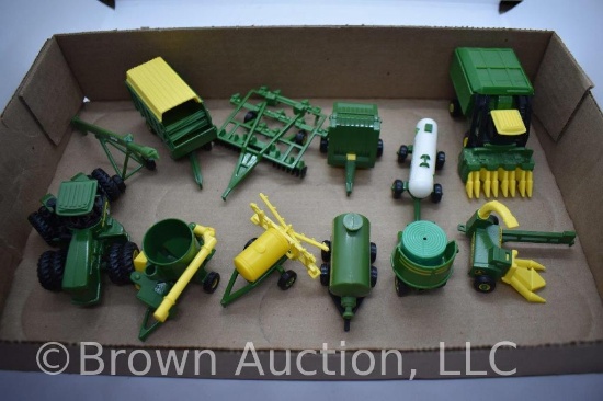 (12) die-cast Tractors and Implements, all 1:64 scale