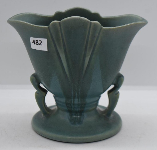 Roseville Carnelian I 51-5" fan vase, blue drip