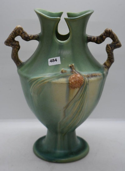Roseville Pine Cone 848-10" vase, green