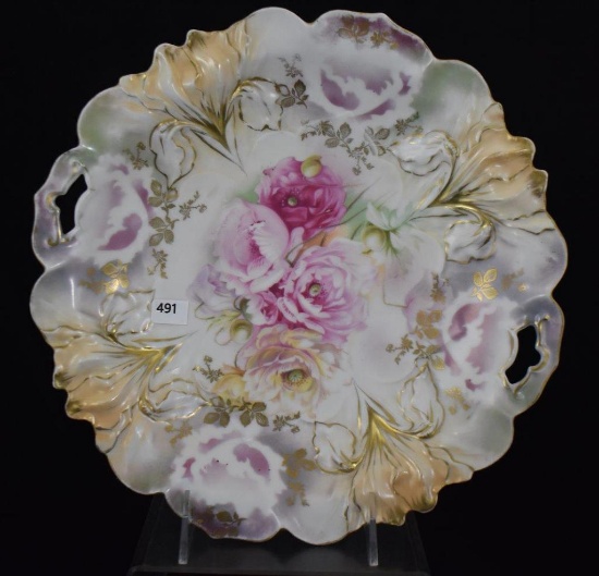 R.S. Prussia Iris Mold 10.5" cake plate