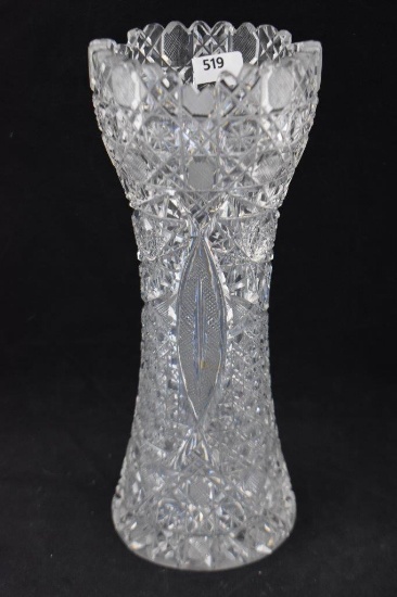 American Brilliant Cut Glass 10"h vase
