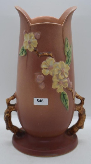 Roseville Apple Blossom 389-10" vase, pink