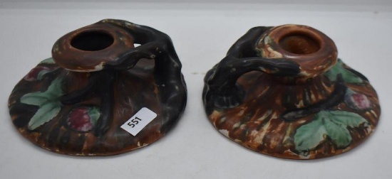 Pr. Weller Warwick 2" brown candleholders