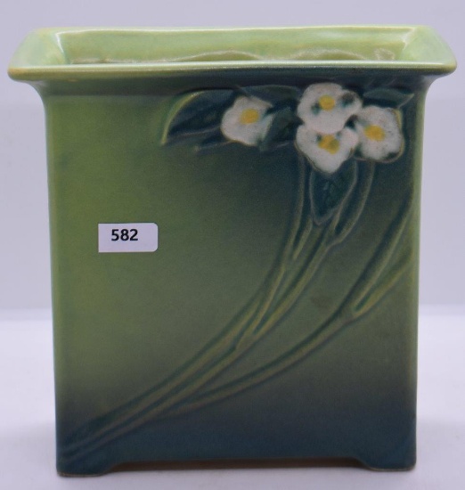 Roseville Mock Orange 981-7" pillow vase, green
