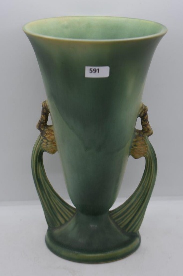 Roseville Pine Cone 747-10" vase, green
