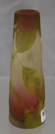 Signed Galle Cameo Glass 4.25"h cabinet vase