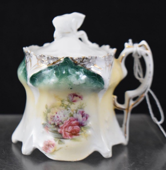 R.S. Prussia Point and Clover mustard pot