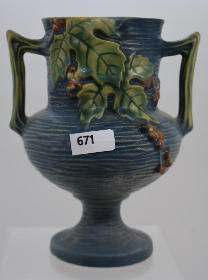 Roseville Bushberry 156-6" vase, blue