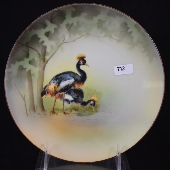 Rare R.S. Germany 8" Crowned Crane plate