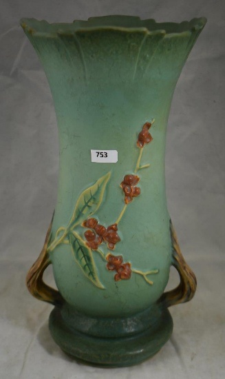 Roseville Bittersweet 887-14" vase, green