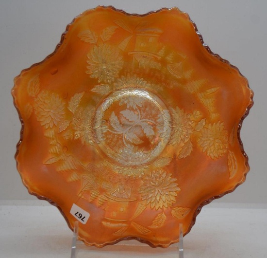 Carnival Chrysanthemum 8.5"d bowl, marigold