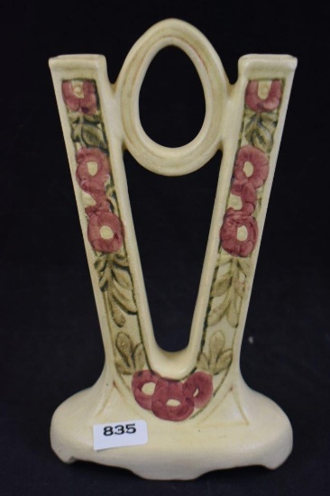 Mrkd. Weller Roma 8" double bud vase