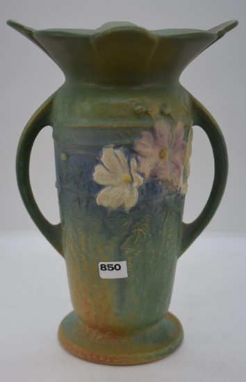 Roseville Cosmos 953-9" vase, green