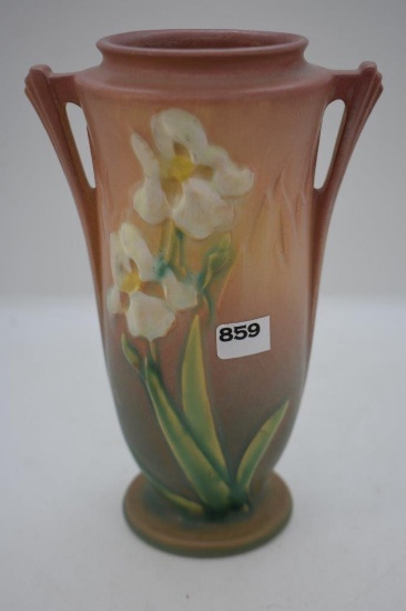 Roseville Iris 919-7.5" vase, pink