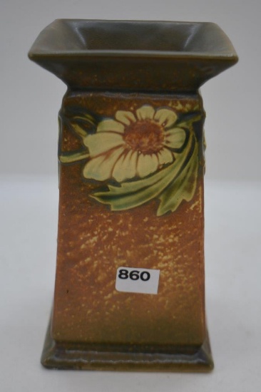 Roseville Dahlrose 6" square vase