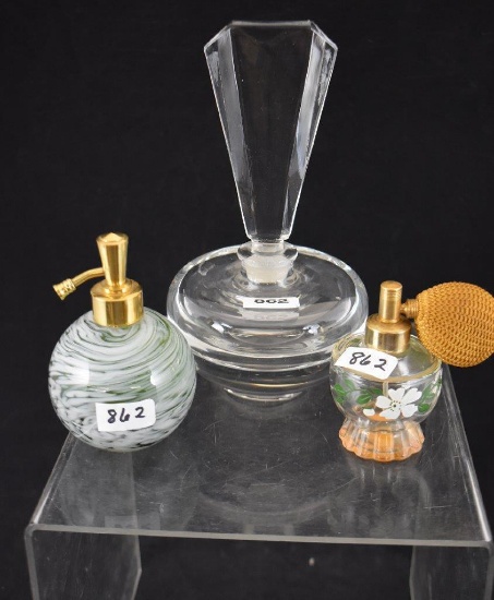 (3) Vintage perfume bottles