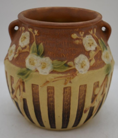 Roseville Cherry Blossom 618-5" vase, brown