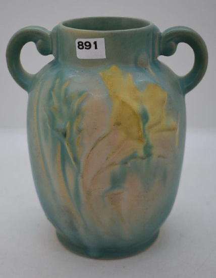 Roseville Poppy 867-6" vase, green
