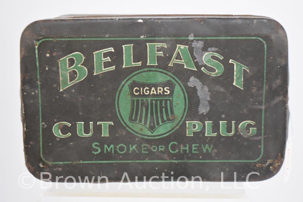 chewing tobacco cut plug Vintage Redskin Brand Spittoon Brass Mayo's Cut Plug Tobacco Tins
