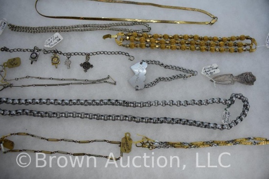 Assortment of jewelry: Necklaces, bracelets, chokers, etc.