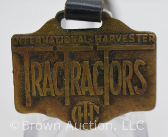 International Harvester TracTracTors IHC watch fob w/ leather strap